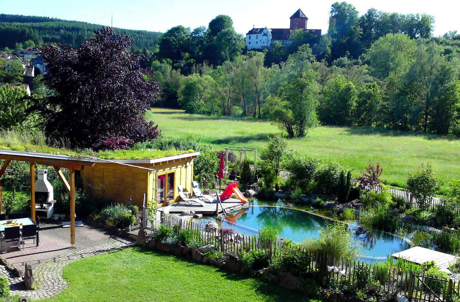 Sicht von der Ferienwohnung in die Natur
